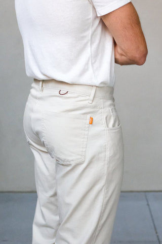 Athletic Straight Fit Japanese Canvas 5-Pocket Pants In Stone