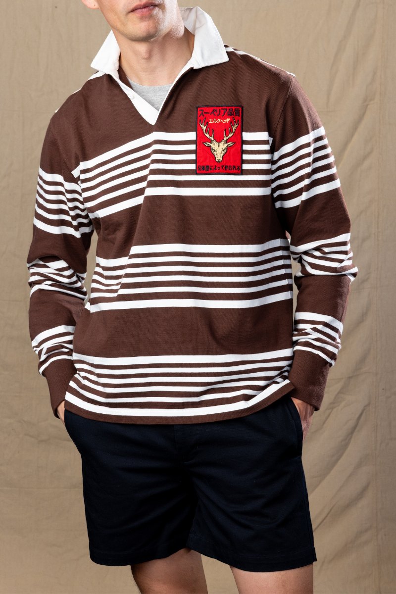 Heritage Stripe Elk Patch Rugby Jersey