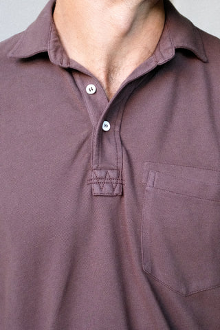 Sideline Pique Polo in Brown
