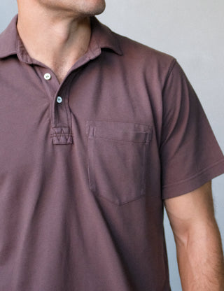 Sideline Pique Polo in Brown
