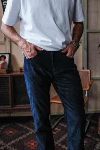 Athletic Straight Fit Japanese Corduroy 5-Pocket Pants In Midnight Blue