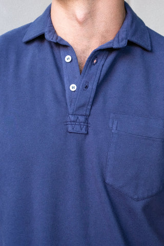 Sideline Pique Polo in Navy