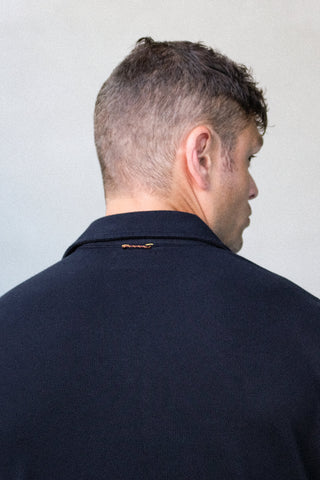 Sideline Pique Polo in Black