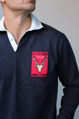 Black Heritage Elk Patch Rugby Jersey