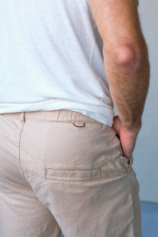 Beige Cotton Linen Field Shorts