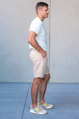 Beige Cotton Linen Field Shorts
