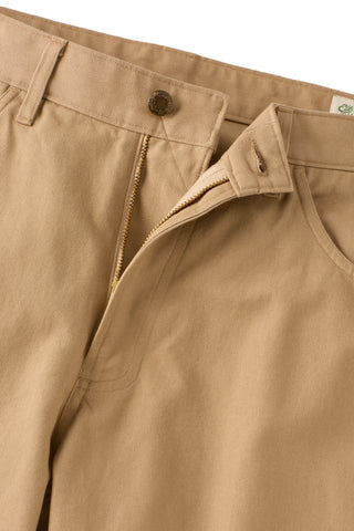 Athletic Straight Fit Japanese Canvas 5-Pocket Pants In Tan