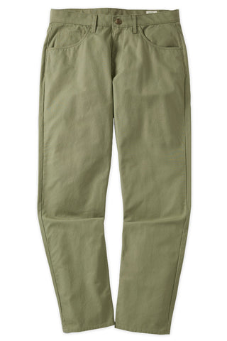 Athletic Straight Fit Japanese Canvas 5-Pocket Pant in Green