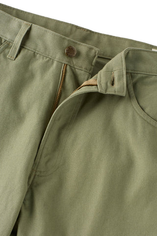 Athletic Straight Fit Japanese Canvas 5-Pocket Pant in Green