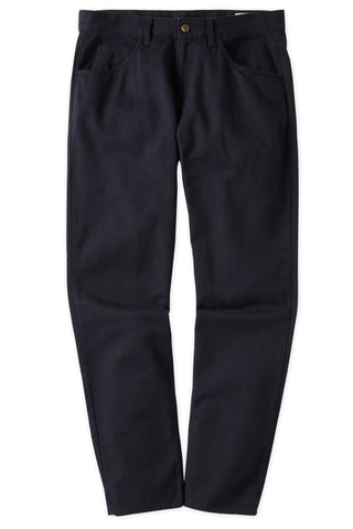 Athletic Straight Fit Japanese Cotton Linen 5-Pocket Pants In Navy