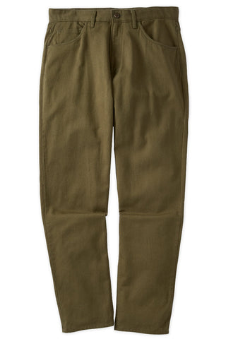Athletic Straight Fit Japanese Cotton Linen 5-Pocket Pants In Sage green
