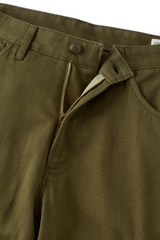 Athletic Straight Fit Japanese Cotton Linen 5-Pocket Pants In Sage green