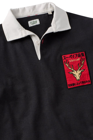 Black Heritage Elk Patch Rugby Jersey