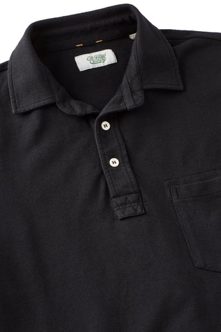 Sideline Pique Polo in Black