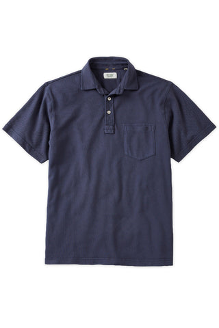 Sideline Pique Polo in Navy