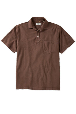 Sideline Pique Polo in Brown