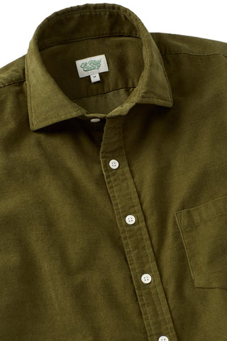 Olive Long Sleeve Corduroy Shirt