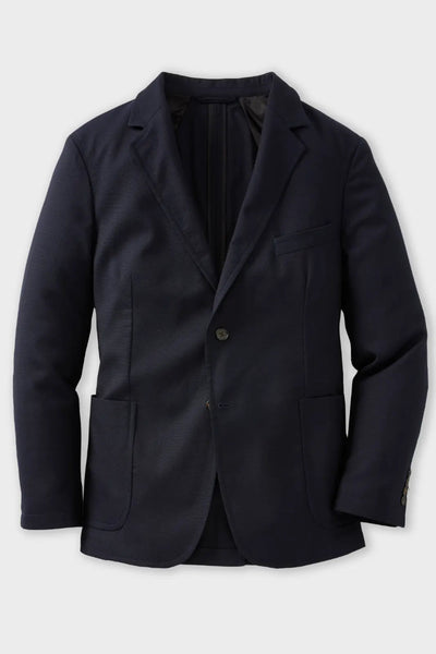 Postgame Unstructured Blazer in Navy Italian Wool Hopsack