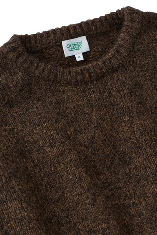Dark Timber Mohair and Wool Blend Crewneck Sweater