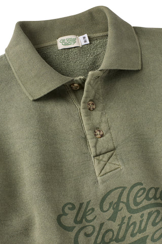 Olive Sand Three Button Sweater Polo