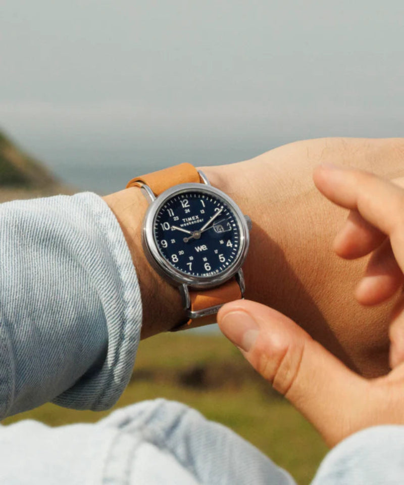 Q TIMEX Weekender 2-piece 40mm Leather Strap Watch