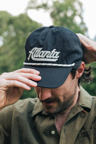 Black Atlanta Chain Stitch Hat