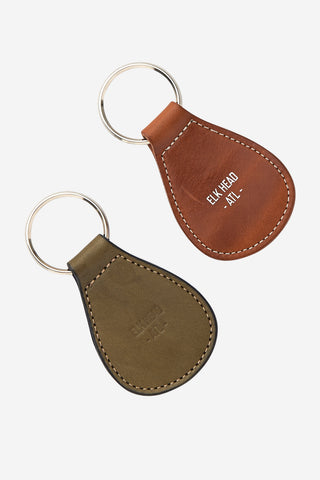 Harness Leather Elk Head Keychain