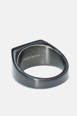 Flat Top Ring: Black Steel / 8