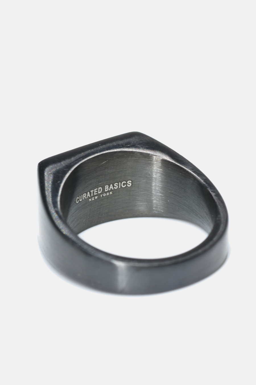 Flat Top Ring: Black Steel