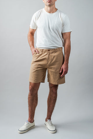 Tan Cotton Linen Field Shorts