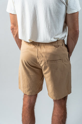 Tan Cotton Linen Field Shorts