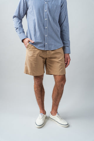 Ivory and Denim Stripe Spread Collar Shirt