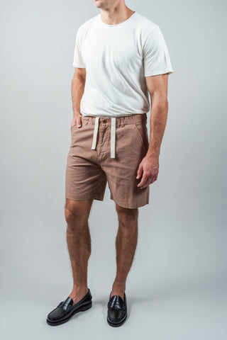 Light Brown Cotton Linen Field Shorts