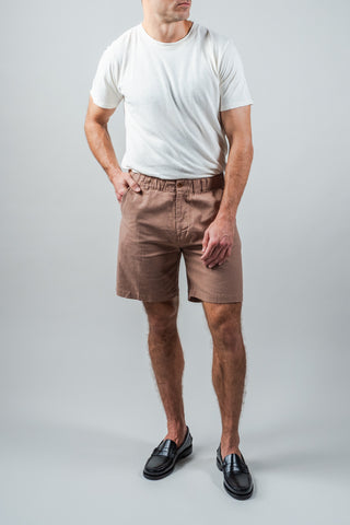 Light Brown Cotton Linen Field Shorts