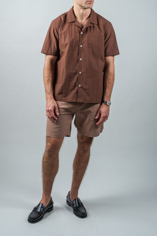 Brown Supima Cotton Camp Collar