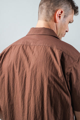 Brown Supima Cotton Camp Collar