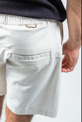 Ivory Cotton Linen Field Shorts