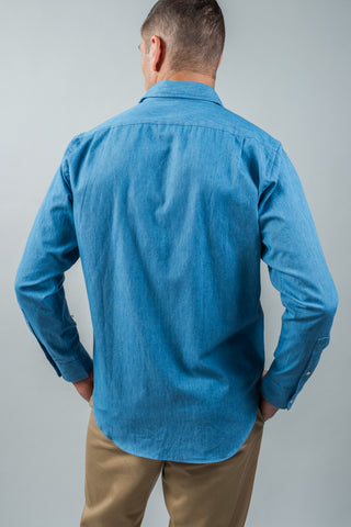 Light Denim Spread Collar