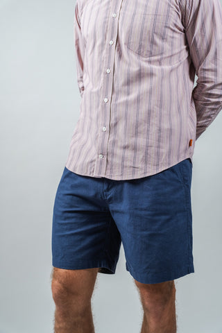 Navy Cotton Linen Field Shorts
