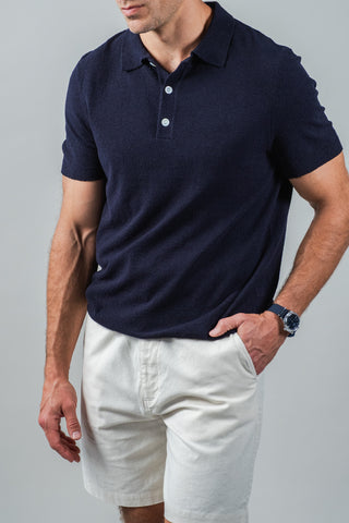 Blue Boucle Short Sleeve Polo