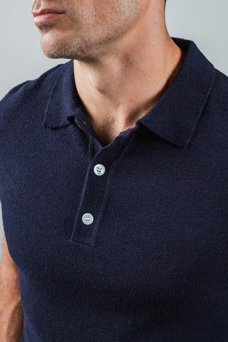 Blue Boucle Short Sleeve Polo