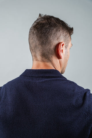 Blue Boucle Short Sleeve Polo
