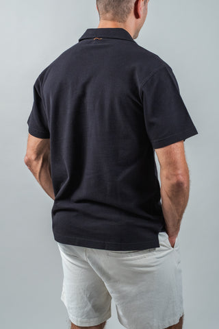 Sideline Pique Polo in Black