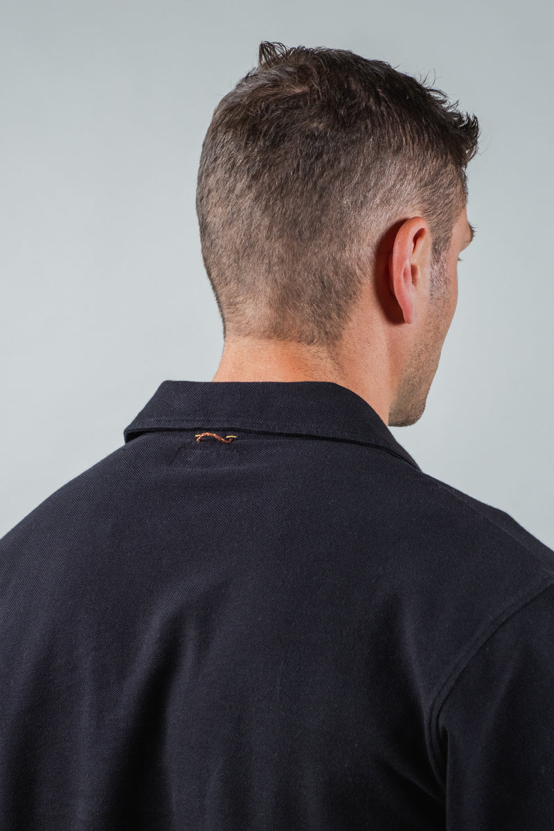 Sideline Pique Polo in Black