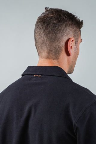 Sideline Pique Polo in Black