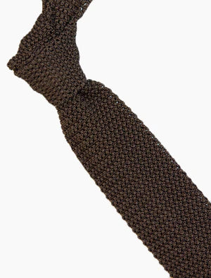 40 Colori - Navy Pointed Jacquard Silk Knitted Tie