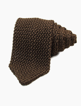 40 Colori - Navy Pointed Jacquard Silk Knitted Tie