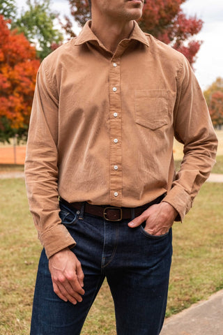 Tan Long Sleeve Corduroy Shirt