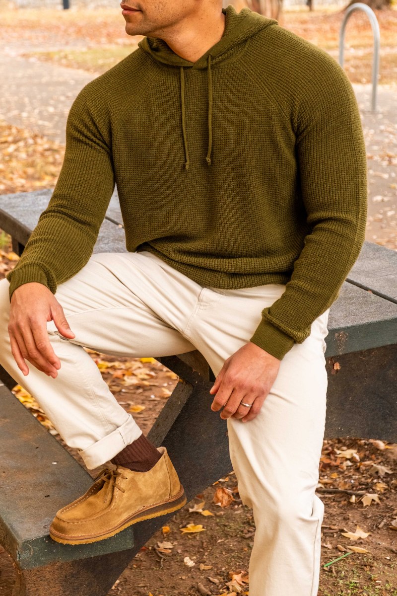 Oak Cashmere Thermal Stitch Hoodie
