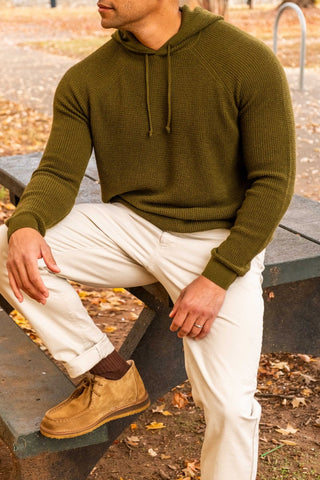 Oak Cashmere Thermal Stitch Hoodie